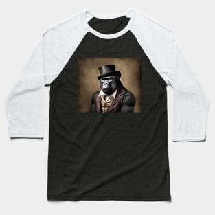 Victorian Gorilla Portrait Artistic Gift Fashion Gorilla Style Baseball T-Shirt